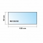 Preview: Saisonplatte Rechteck 120x50cm Glas schwarz - Kamin-Vorlegeplatte Funkenschutzplatte Kaminbodenplatte Glasplatte