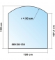 Preview: Segmentbogen 120x130cm - Funkenschutzplatte Kaminbodenplatte Glasplatte