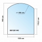 Preview: Segmentbogen 120x140cm - Funkenschutzplatte Kaminbodenplatte Glasplatte