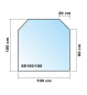 Preview: Sechseck 100x100cm - Funkenschutzplatte Kaminbodenplatte Glasplatte