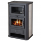 Preview: EEK A Kaminofen mit Backfach+Herdplatte Victoria Comfort KF Kachel schwarz– 10kW