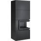 Preview: EEK A - Eck-Kaminbausatz Kratki SIMPLE 8 BOX rechts BS - schwarz - 8kW + BIMSCHV II