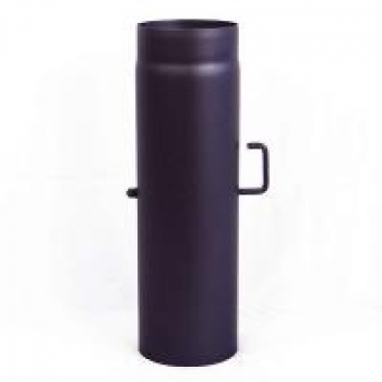 250 mm - Rauchrohr mit Drosselklappe 250 mm in Schwarz