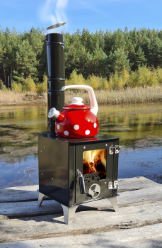 Mini-Ofen "Tiny" mit Herdplatte, Zeltofen, Terrassenofen, Camping, Outdoor-Kamin