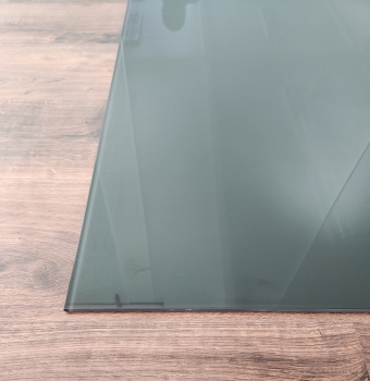 Rechteck 100x120cm Glas anthrazitgrau - Funkenschutzplatte Kaminbodenplatte Glasplatte Ofenunterlage anthrazit grau