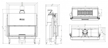 EEK A - XXL-Kamineinsatz HITZE Ardente ARD120X43.G mit Schiebetür - 22kW