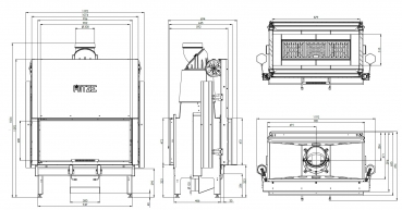 EEK A - Tunnel-Kamineinsatz HITZE Ardente ARD90X41.DGS mit Hebetür - 18kW