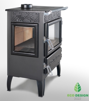 EEK A - Dreischeiben-Kaminofen 305-3D mit Herdplatte - 12,5 kW