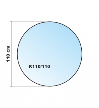 Kreis *Frosty* 110x110cm - Funkenschutzplatte Milchglas Kaminbodenplatte Glasplatte