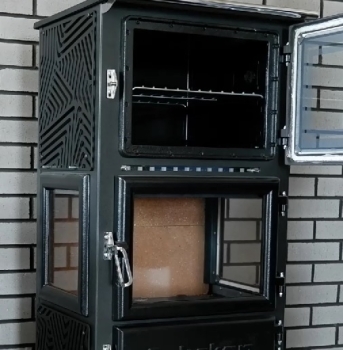 EEK A - Dreischeiben-Holzherd Modell 306-3D Backfach+Herdplatte - 12,87 kW