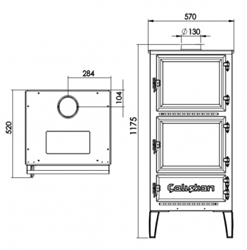 EEK A - Kaminofen Holzherd Modell 306 mit Backfach+Herdplatte - 12,87 kW