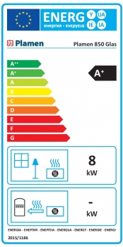 EEK A+ Küchenofen Holzherd Plamen 850 rot, rechte Version - 8 kW Dauerbrandherd