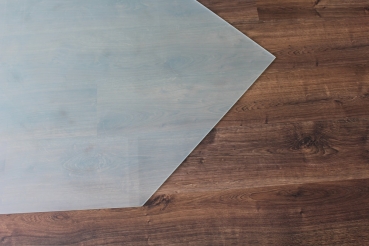 Fünfeck *Frosty* 130x130cm - Funkenschutzplatte Milchglas Kaminbodenplatte Glasplatte