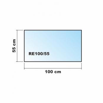 Rechteck *Frosty* 100x55cm - Milchglas Funkenschutzplatte Kaminbodenplatte Glasplatte