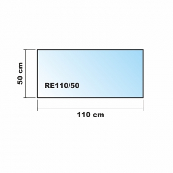 Rechteck *Frosty* 110x50cm - Milchglas Funkenschutzplatte Kaminbodenplatte Glasplatte