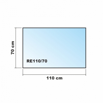 Rechteck 110x70cm - Funkenschutzplatte Kaminbodenplatte Glasplatte