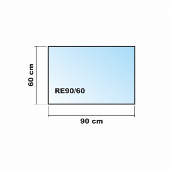 Rechteck 90x60cm - Funkenschutzplatte Kaminbodenplatte Glasplatte