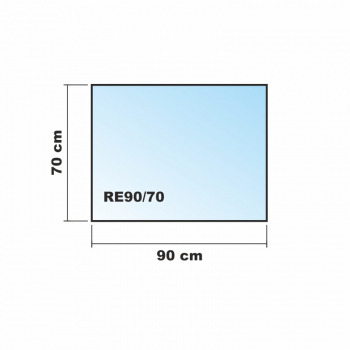 Rechteck 90x70cm - Funkenschutzplatte Kaminbodenplatte Glasplatte