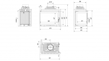 *EEK A - Eck-Kamineinsatz Kratki SIMPLE M/S 8 links BS - 8kW + BIMSCHV II