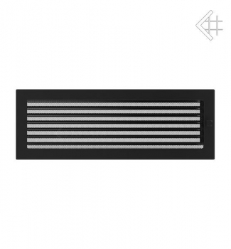Kamin-Lüftungsgitter, 17x49cm schwarz – mit Lamellen