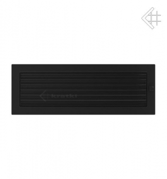Kamin-Lüftungsgitter, 17x49cm schwarz – mit Lamellen