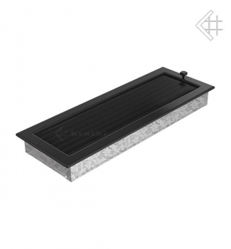 Kamin-Lüftungsgitter, 17x49cm schwarz – mit Lamellen