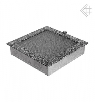 Kamin-Lüftungsgitter, 22x22cm schwarz/silber – mit Lamellen