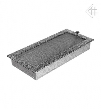 Kamin-Lüftungsgitter, 17x37cm schwarz/silber – mit Lamellen