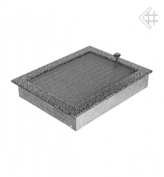 Kamin-Lüftungsgitter, 22x30cm schwarz/silber – mit Lamellen