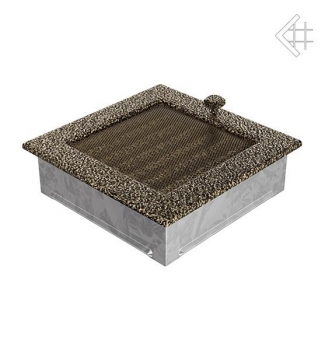 Kamin-Lüftungsgitter, 17x17cm schwarz/gold – mit Lamellen
