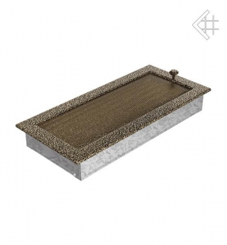 Kamin-Lüftungsgitter, 17x37cm schwarz/gold – mit Lamellen
