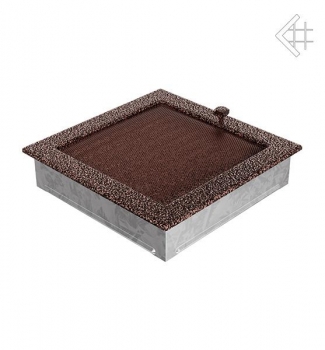 Kamin-Lüftungsgitter, 22x22cm schwarz/kupfer – mit Lamellen