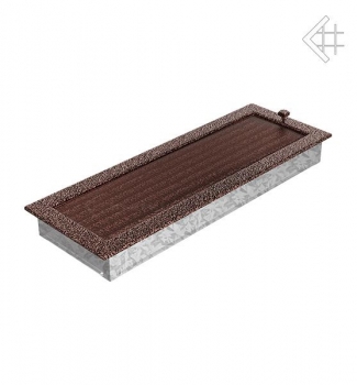 Kamin-Lüftungsgitter, 17x49cm schwarz/kupfer – mit Lamellen
