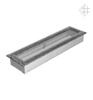 Kamin-Lüftungsgitter, 11x42cm , Rillendesign, schwarz/silber