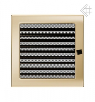 Luxus-Lüftungsgitter, 22x22cm, vergoldet-glänzend – mit Lamellen