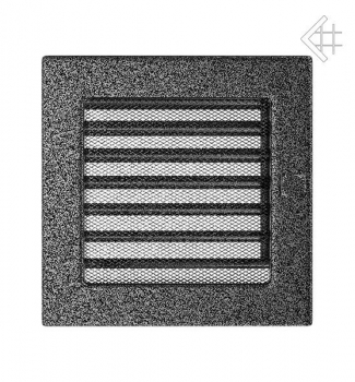 Kamin-Lüftungsgitter, 17x17cm schwarz/silber – mit Lamellen