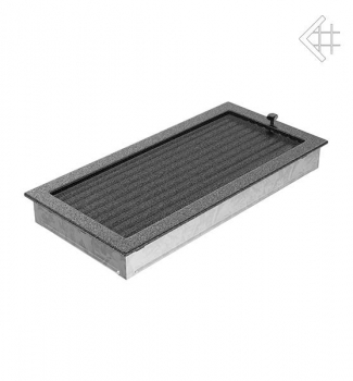 Kamin-Lüftungsgitter, 22x45cm schwarz/silber – mit Lamellen