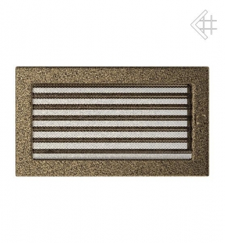 Kamin-Lüftungsgitter, 17x30cm schwarz/gold – mit Lamellen