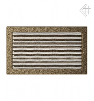 Kamin-Lüftungsgitter, 22x37cm schwarz/gold – mit Lamellen