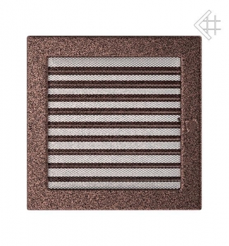 Kamin-Lüftungsgitter, 22x22cm schwarz/kupfer – mit Lamellen