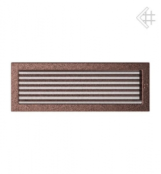 Kamin-Lüftungsgitter, 17x49cm schwarz/kupfer – mit Lamellen