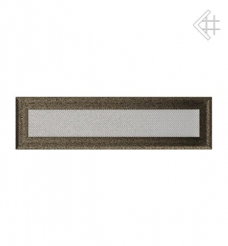 Kamin-Lüftungsgitter, 11x42cm , Rillendesign, schwarz/gold