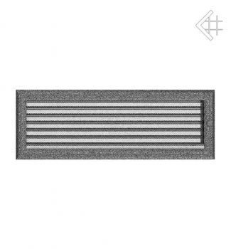 Kamin-Lüftungsgitter, 17x49cm , Rillendesign, schwarz/silber –  mit Lamellen