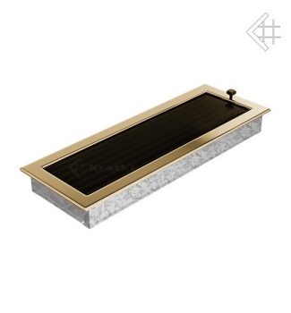 Luxus-Lüftungsgitter, 17x49cm, vergoldet-glänzend – mit Lamellen