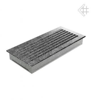 Luftgitter, Lamellen feststehend, 17x37cm, schwarz/silber