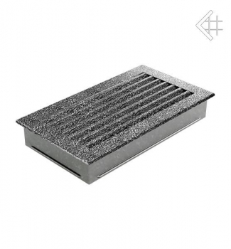 Luftgitter, Lamellen feststehend, 17x30cm, schwarz/silber