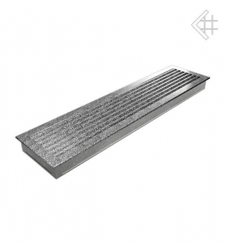 Luftgitter, Lamellen feststehend, 17x70cm, schwarz/silber