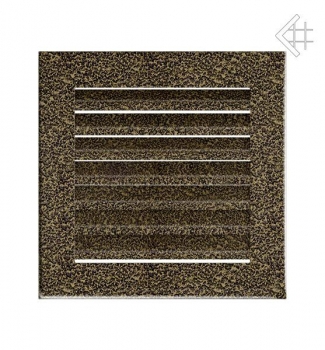 Luftgitter, Lamellen feststehend, 17x17cm, schwarz/gold