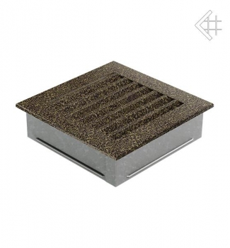 Luftgitter, Lamellen feststehend, 17x17cm, schwarz/gold