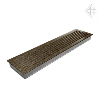 Luftgitter, Lamellen feststehend, 17x70cm, schwarz/gold